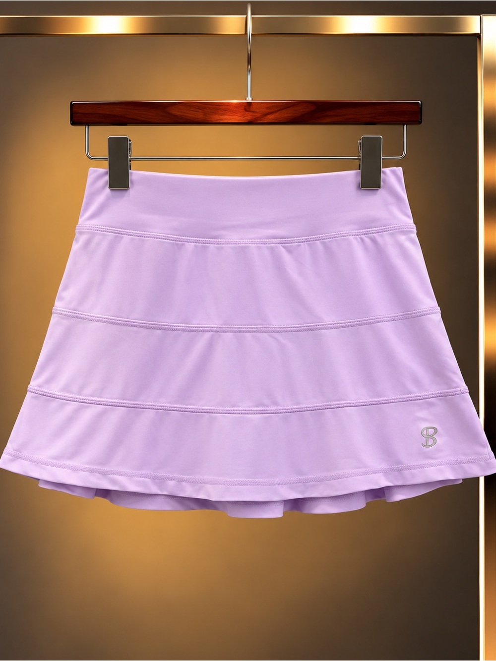 SOFIBELLA Tennis Skort Lavender Paneled Back Flounce Built-In Shorts Womens XS